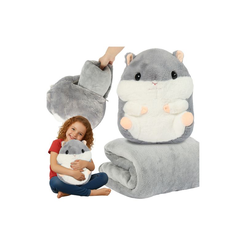 Manta, almohada y peluche 3 en 1 Kruzzel Hamster