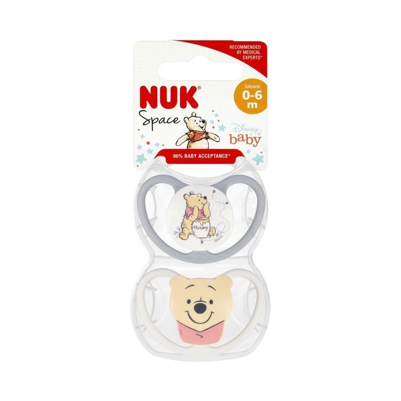 Chupetes de Silicona Nuk Winnie the Pooh 0-6 meses - 2 unidades