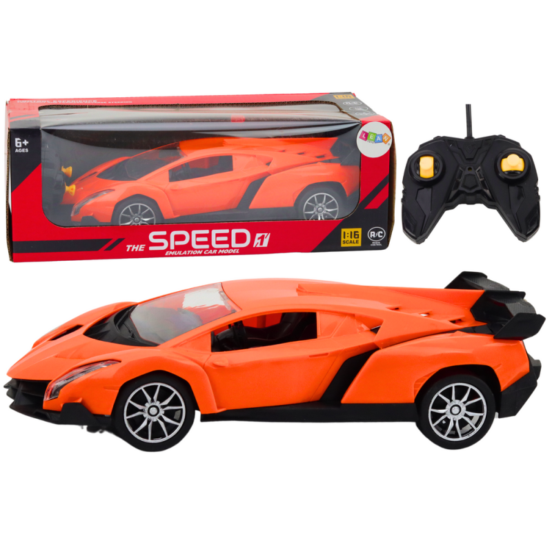 Coche Deportivo RC Naranja 1:16 Control Remoto