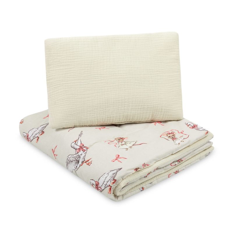 Juego de cama infantil oca y ratón con edredón y almohada 100x135 cm