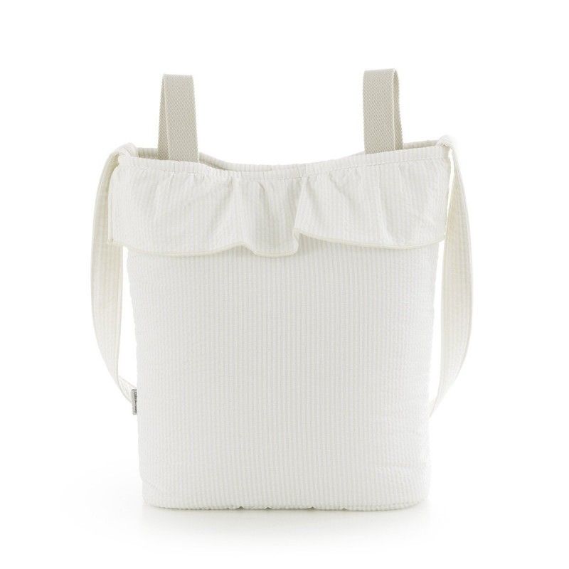 Bolso maternal Bohem Regent Cambrass color crema, vista frontal