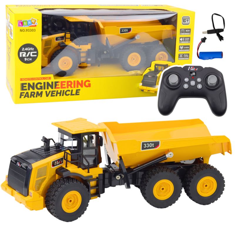 Camión Volquete RC Control Remoto 2.4G Amarillo 39 cm