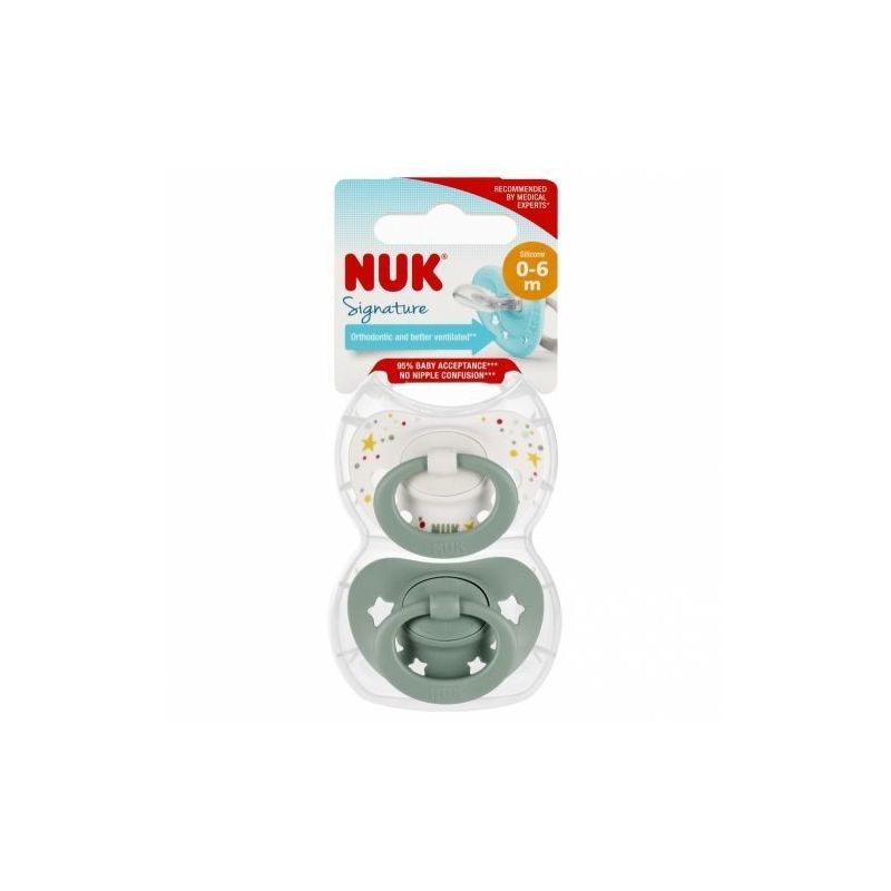 Chupetes de silicona Nuk Signature 0-6 meses, 2 unidades