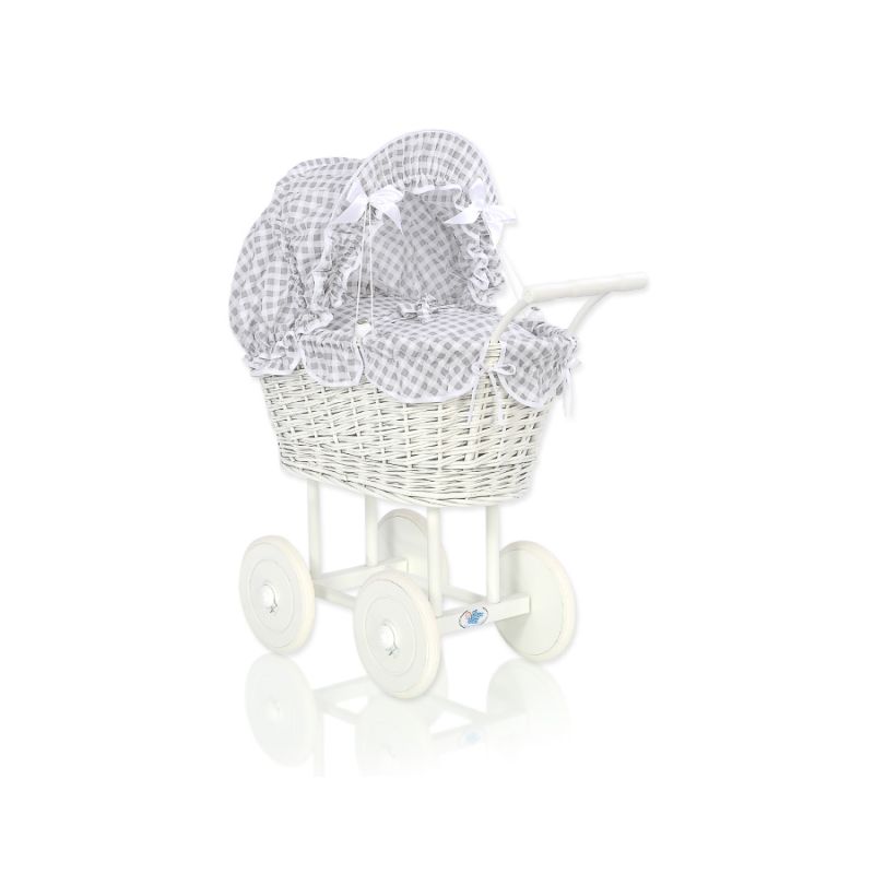 Carrito de Muñecas My Sweet Baby de Mimbre con Ropa de Cama