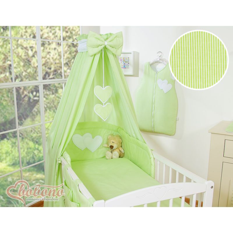 Dosel de Cuna My Sweet Baby con Corazones y Rayas Verdes
