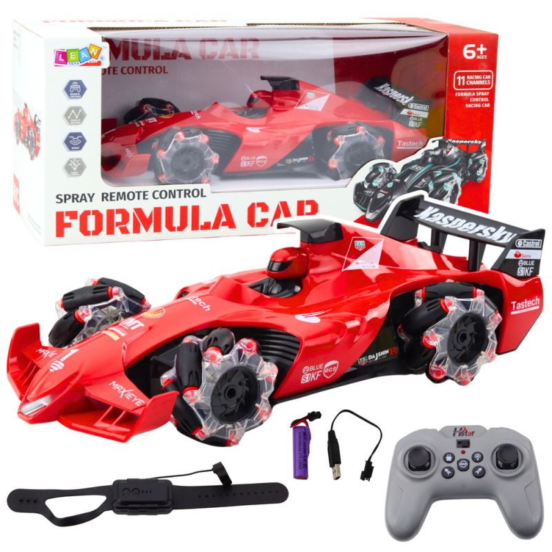 Coche de Carreras RC Efecto Humo Rojo