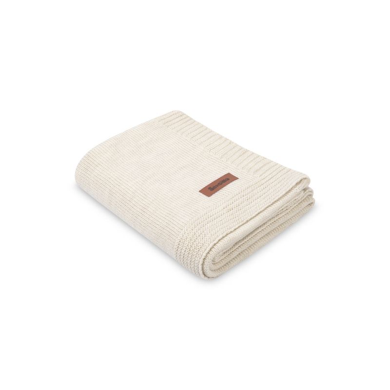 Manta de Bebé 100% Lana Merino Melange 90x75 – Beige Claro, Termorreguladora