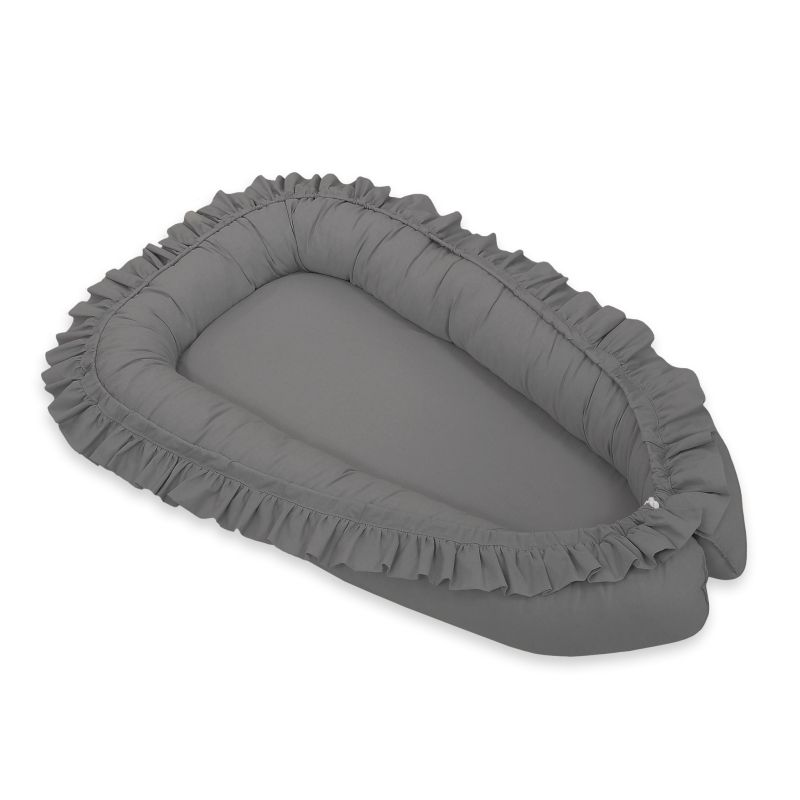 Baby Nest Premium Cocoon For Infants With A Ruffle My Sweet Baby- Anthracite