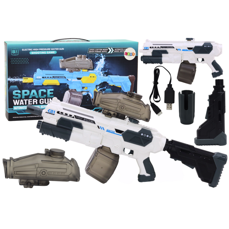 Rifle de Agua Automático M416 Blanco Sin Cable