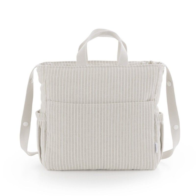 Bolso maternal Pack Sira Cambrass color beige, vista frontal