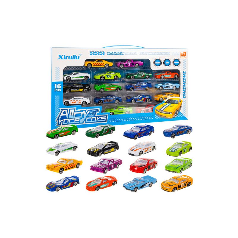 Set de 16 Coches de Metal Coloridos Iso trade - Juguete Educativo