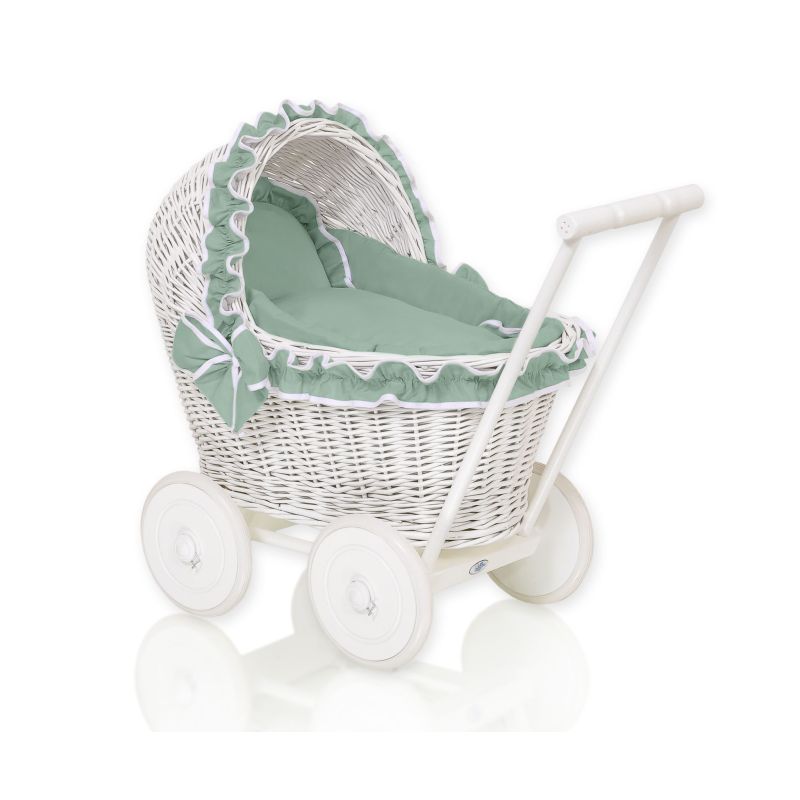 Carrito de Muñecas My Sweet Baby - Pram de Mimbre con Ropa