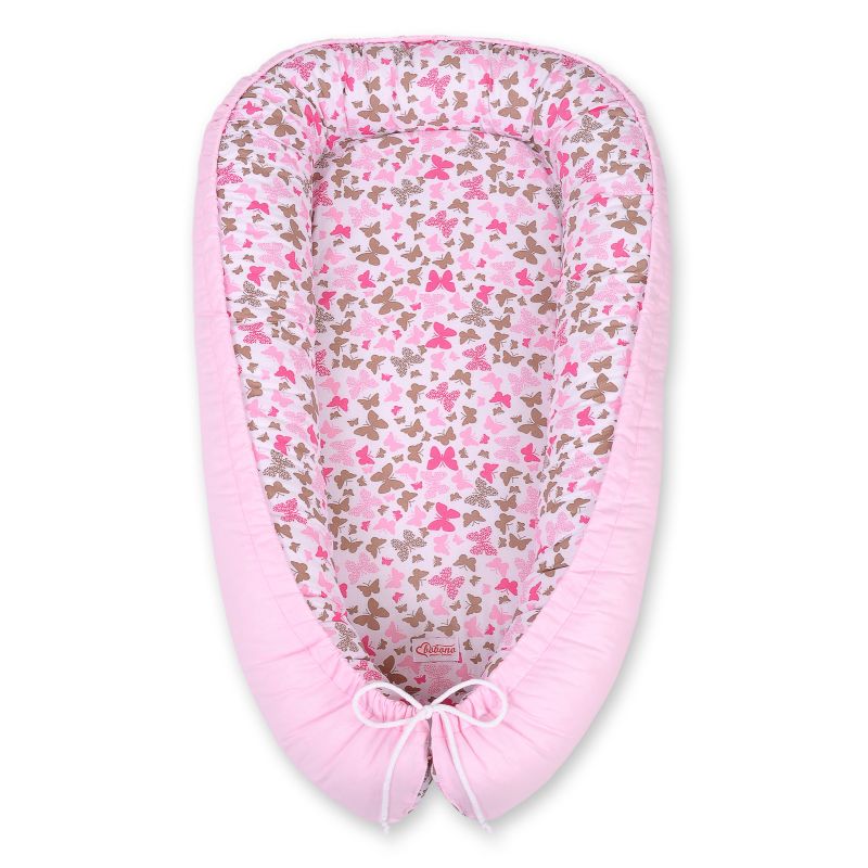 Cocoon Doble Cara My Sweet Baby para Bebés - Mariposas Rosas