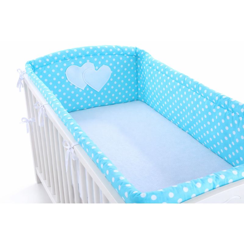 Protector de Cuna XXL My Sweet Baby - Corazones en Turquesa