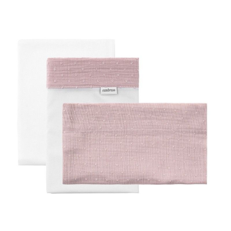 Sábana bajera ajustable 70x140 Unic Cambrass rosa, detalle goma elástica