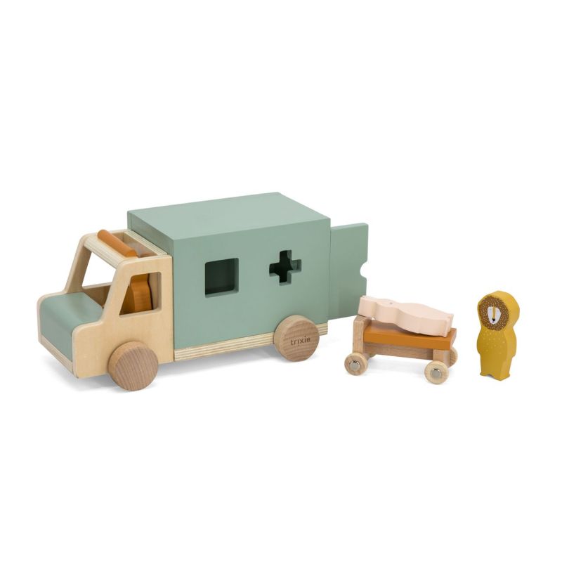 Ambulancia de madera Trixie para niños - Juguete educativo