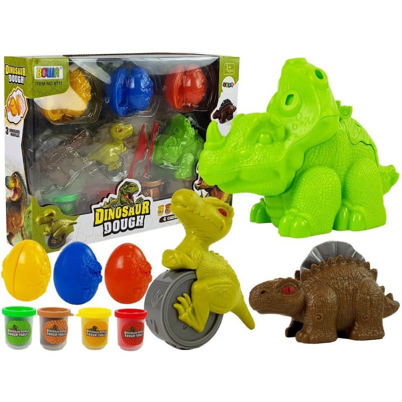 Moldes de Huevos de Dinosaurio Play Dough 12 Piezas 4 Colores