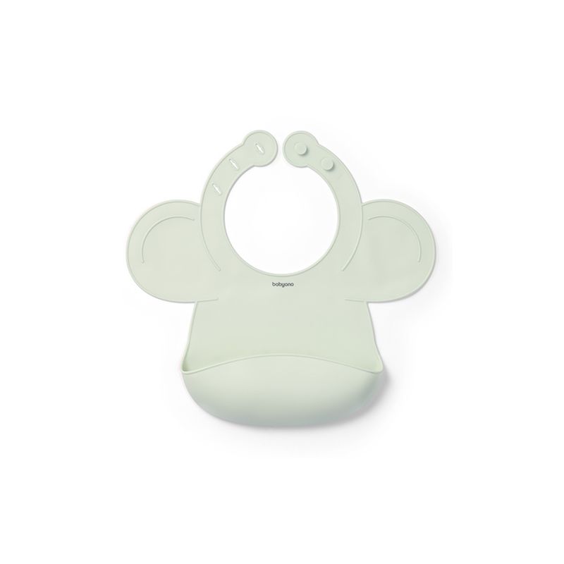 Babero de Silicona Ajustable Babyono Verde para Bebés