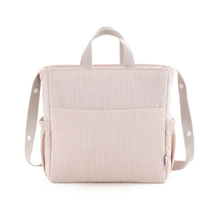 Bolso maternal boho Cloe rosa 16x43x37 cm