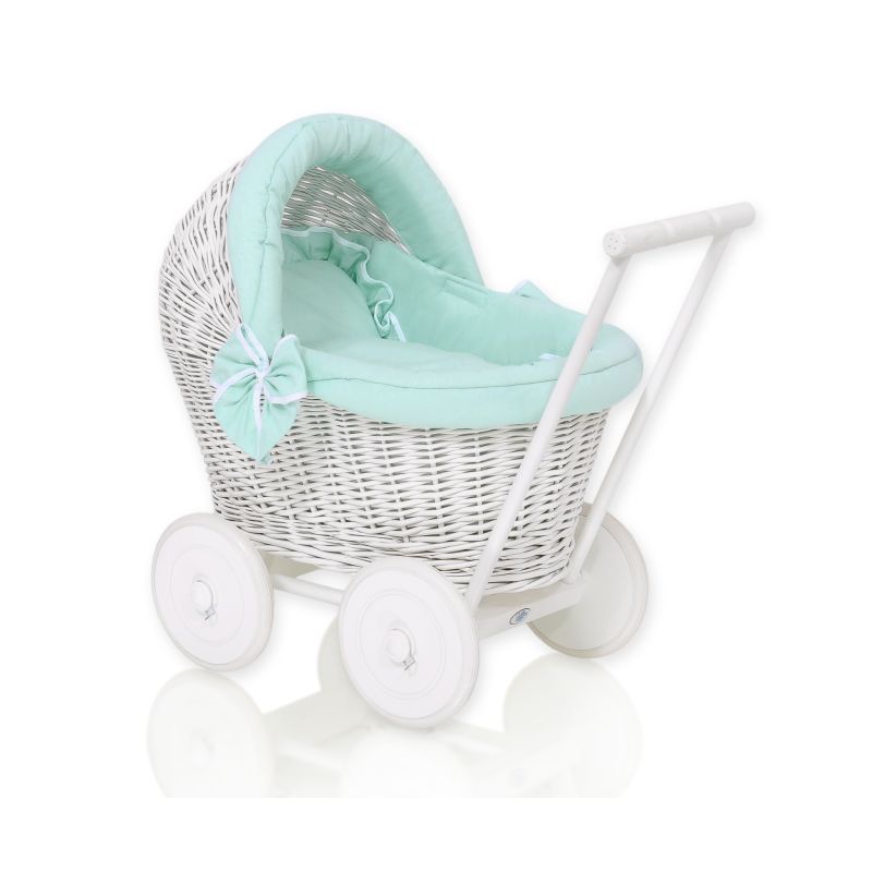 Cochecito de Muñeca Wicker My Sweet Baby con Ropa Mint