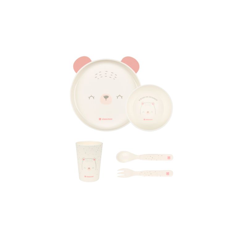 Juego de vajilla infantil Kikkaboo Bear with me Rosa