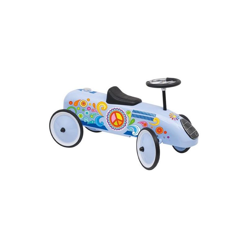 Correpasillo Bebé Coche de Carreras Retro Años 60 Metal con Ruedas de Goma 73,5 cm Goki