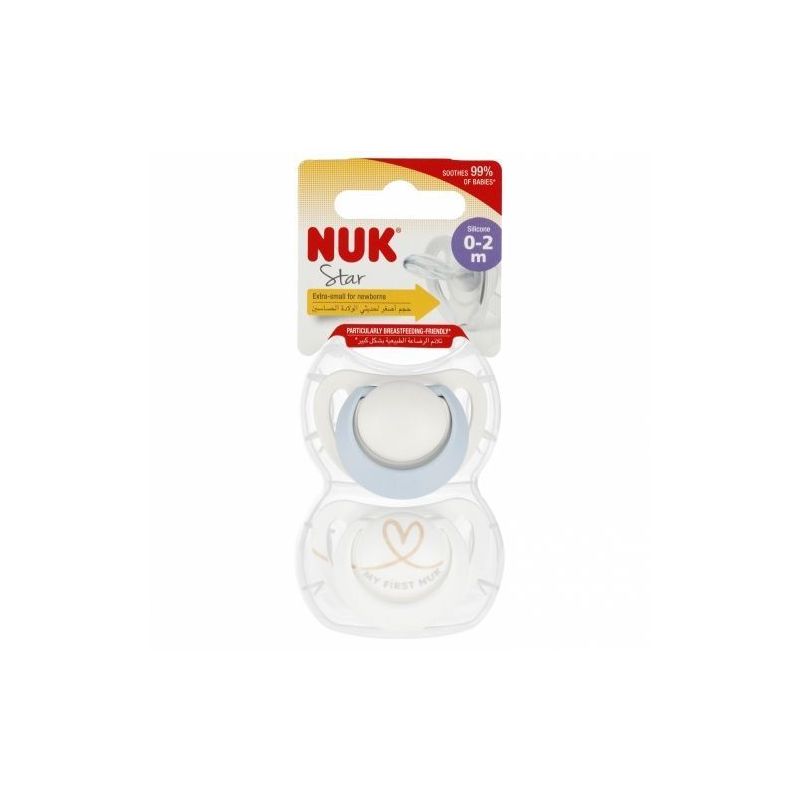 Chupete de Silicona Nuk Star 0-2 meses - Pack de 2