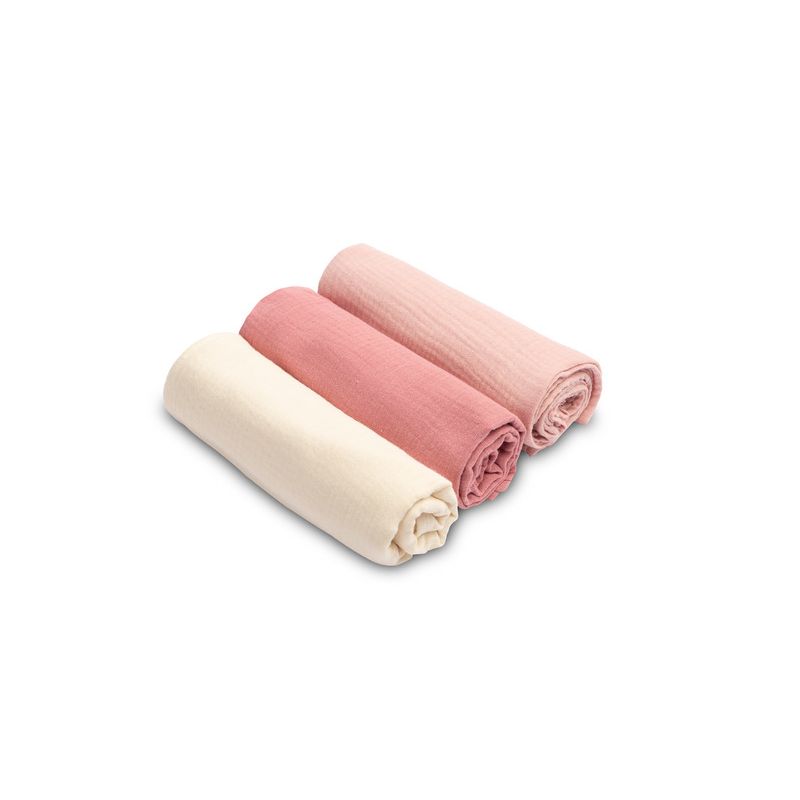 Pañales Muselina Rosa Sensillo - Pack de 3 Unidades