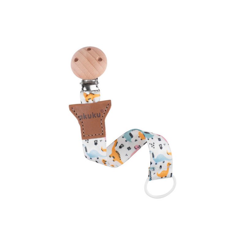 Bandolera para chupete con clip Dino Akuku