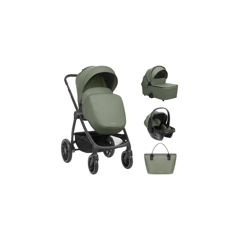 Carrito de bebé 3en1 Kikkaboo Modena Verde Militar