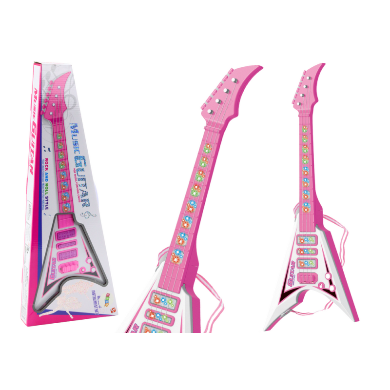 Guitarra Eléctrica para Niños con Luces y Melodías Rosa