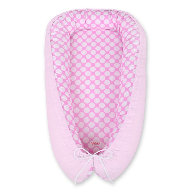 Cocoon Nido Premium para Bebés My Sweet Baby - Rosa con Puntos Blancos