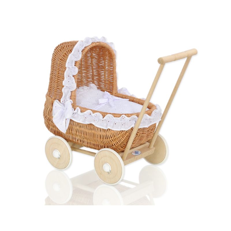Carrito de Muñecas My Sweet Baby de Mimbre Natural