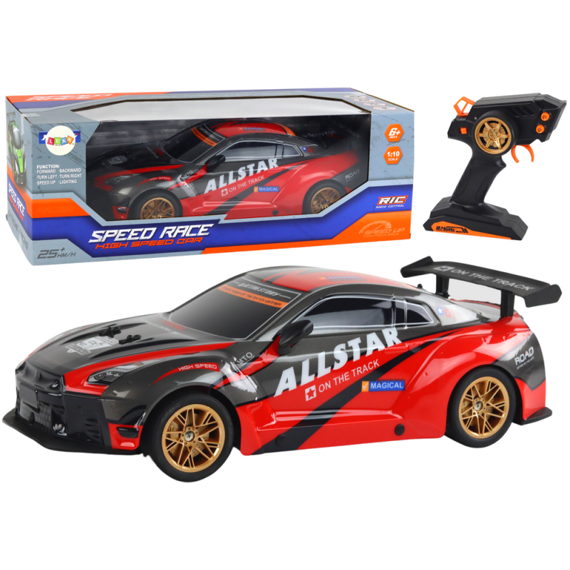 Coche Deportivo Teledirigido Grande 1:10 Rojo