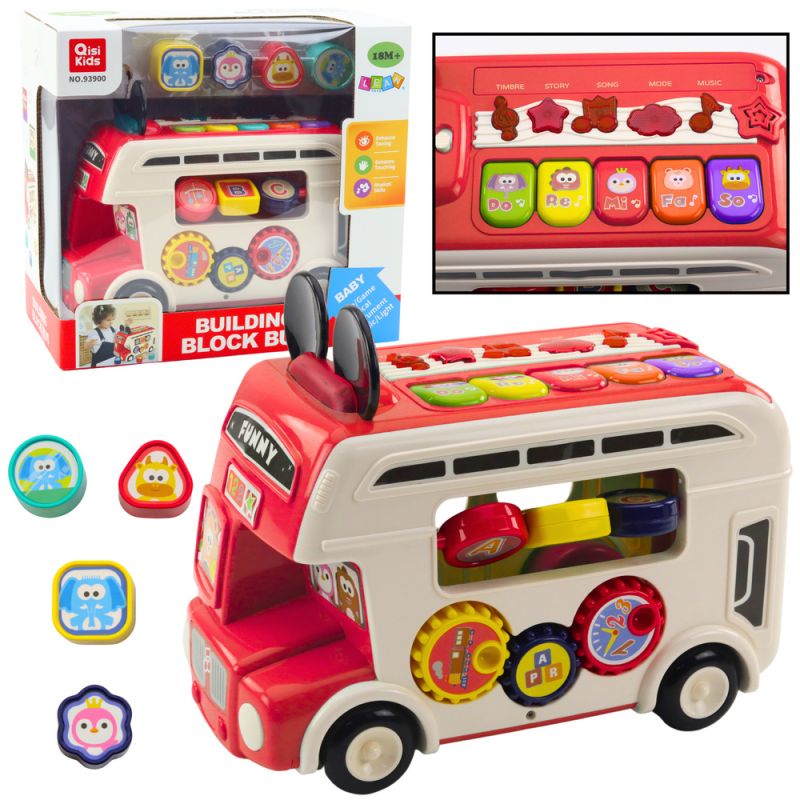 Autobús Educativo Interactivo con Luces y Sonidos Rojo