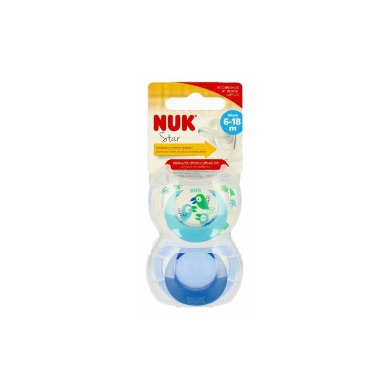 Chupetes de silicona Nuk Star 6-18 meses - 2 unidades
