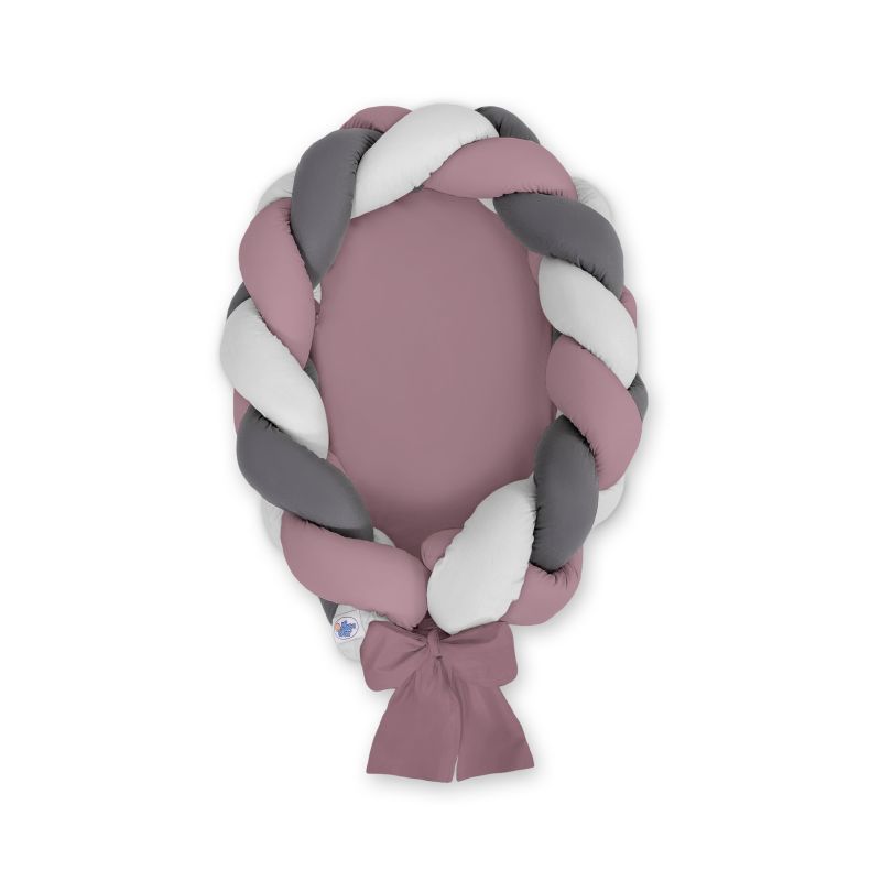 Braided Baby Nest 2 In 1 - Pastel Violet - Gray - Anthracite