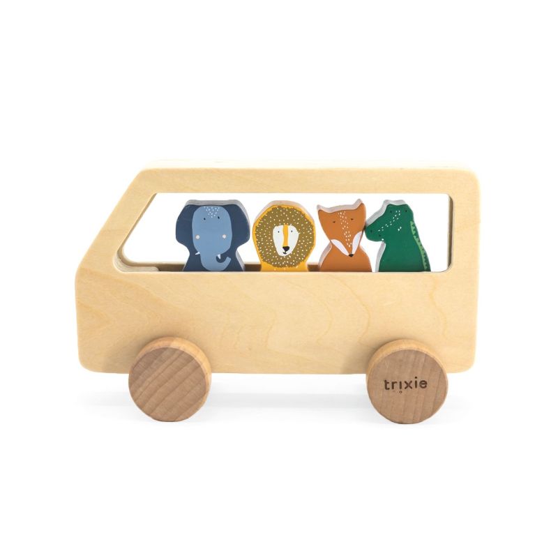 Autobús con animales de madera Trixie para bebé