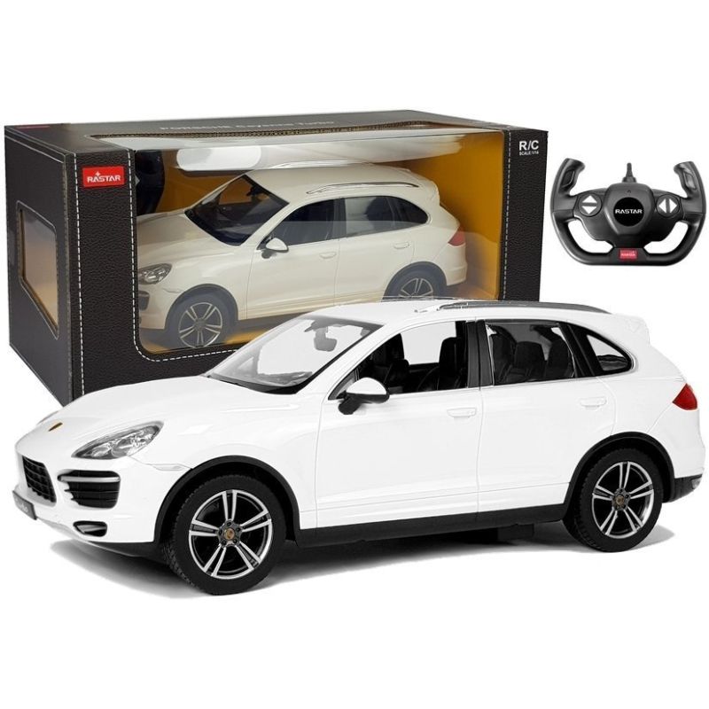 Coche de Control Remoto Porsche Cayenne Rastar Blanco 1:14