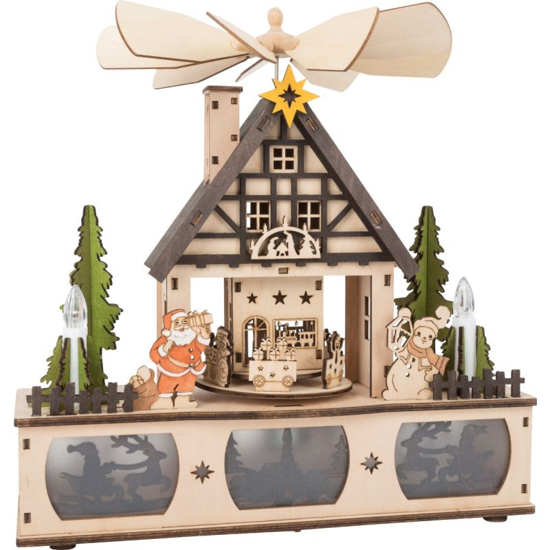 Lámpara de madera con pirámide de Navidad - imagen 7
