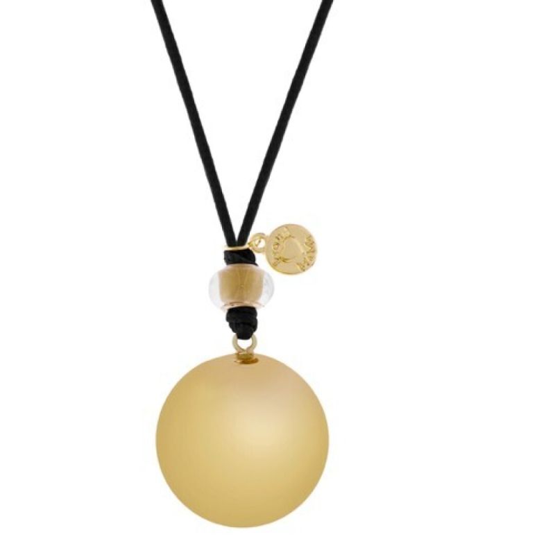 Llamador bola lisa oro y  cristal-incluye cordón