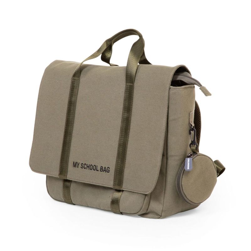 My School Bag de Childhome en canvas khaki, mochila ideal para niños a partir de 6 años.