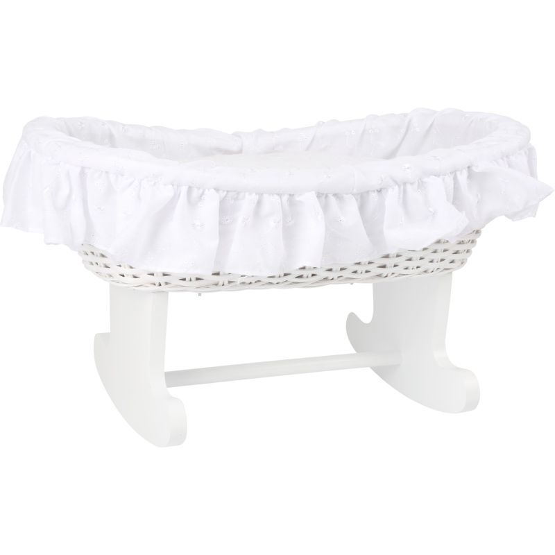 Moisés de mimbre Blanco para Muñecas