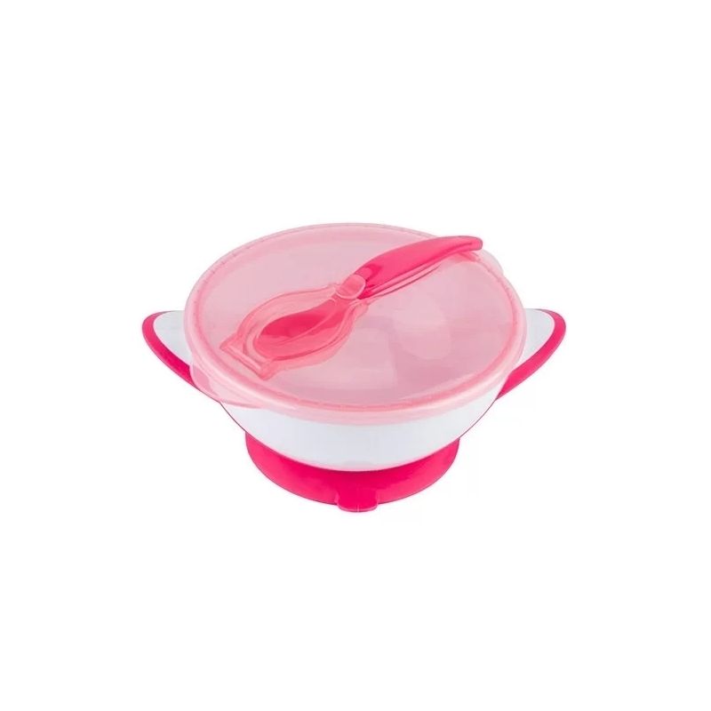 Cuenco con Ventosa y Cuchara BabyOno - Ideal para Viajes y Paseos-Rosa - imagen 3