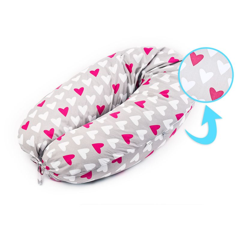 Almohada XL para embarazo - corazones rosados - imagen 2
