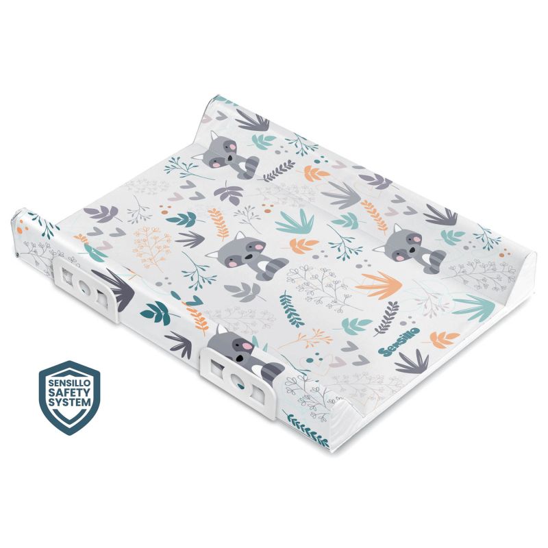 Colchoneta Cambiador Reforzada con Sistema de Seguridad - Mapache del Bosque Platino 70 CM - imagen 2