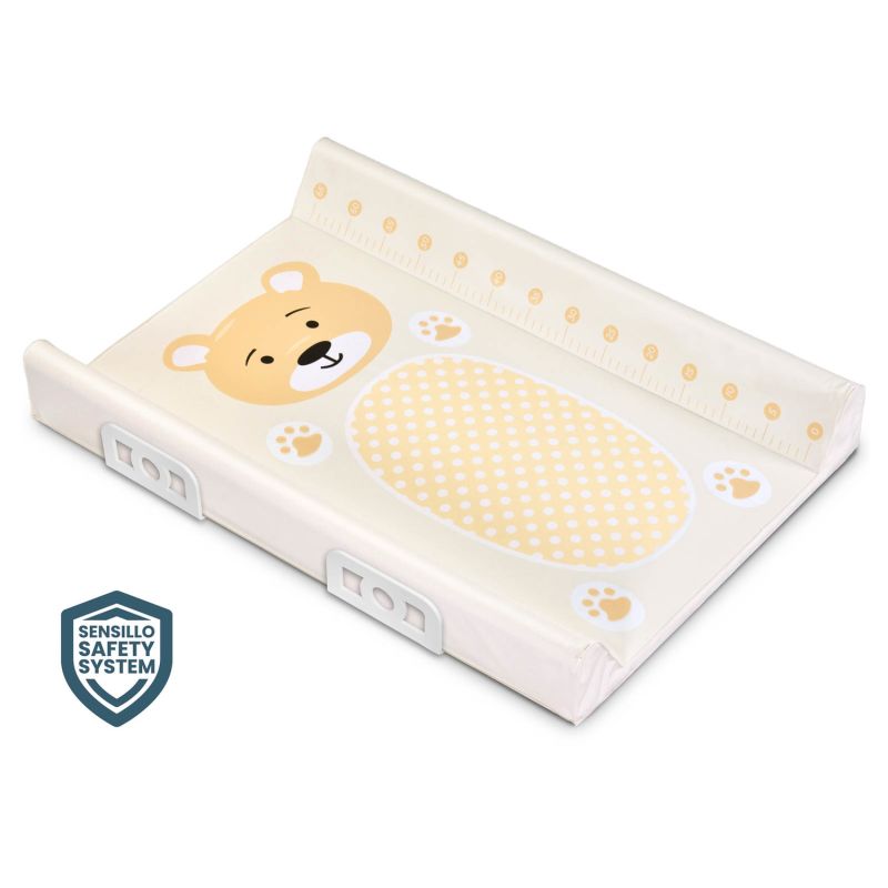 Cambiador acolchado con sistema de Seguridad Reforzado , Estampado Osito Beige