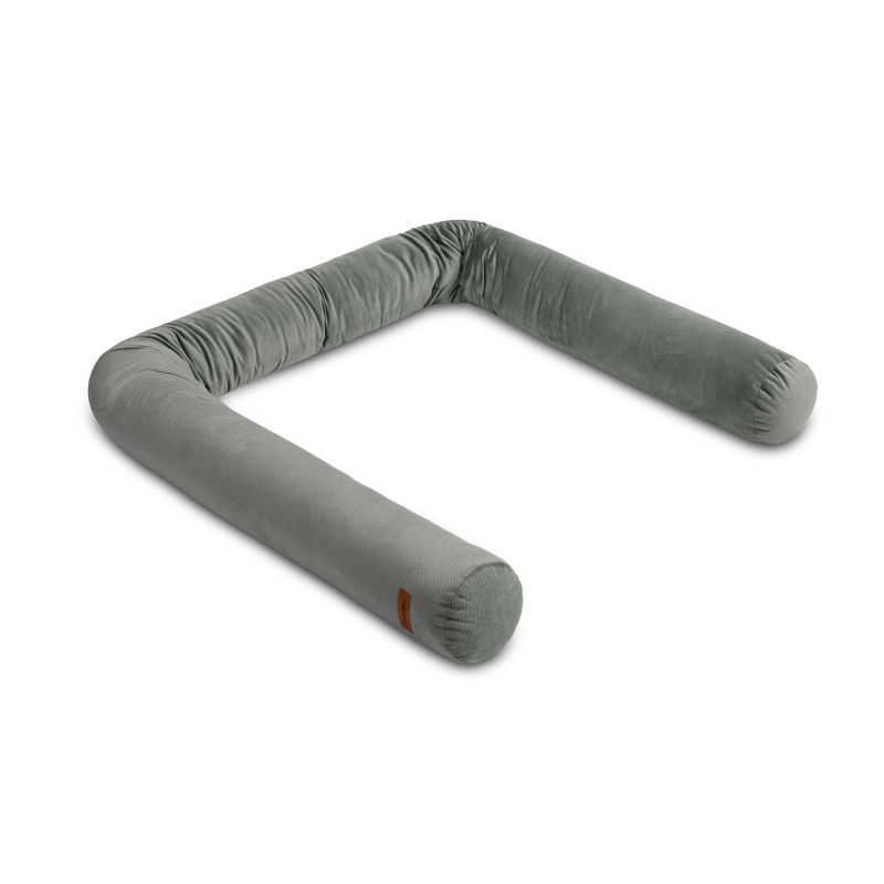 Protector en Rulo para Cuna – 200 cm – Tejido Aterciopelado y Relleno Antialérgico-Gris - imagen 2