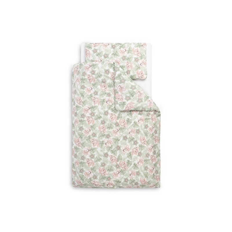 Edredón y Funda de Almohada para Cama Diseño Clematis para Niños - 100x135 cm, Algodón 100%