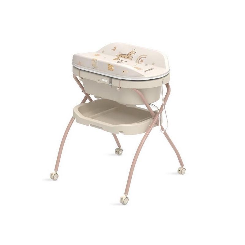 Bañera con Cambiador Neno Breza 2en1 – Plegable, con Ruedas y Almacenamiento